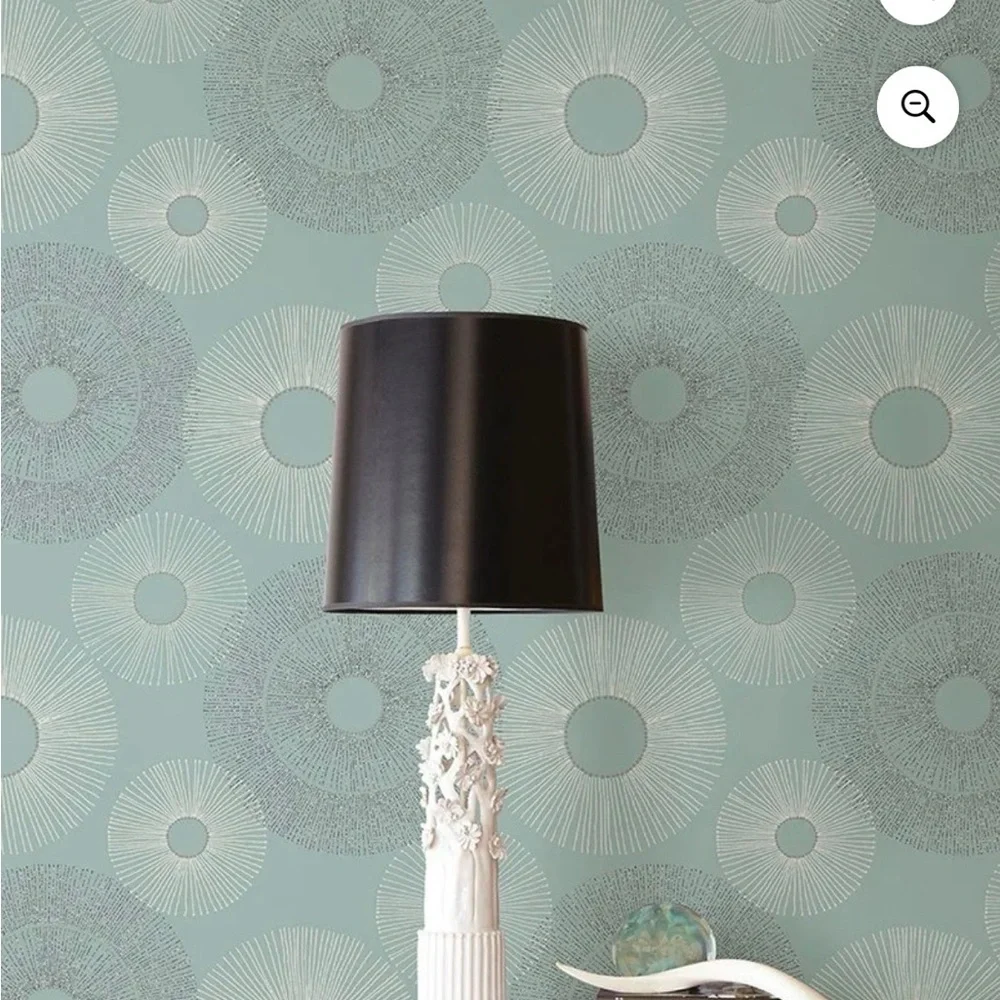 Exclusive Wallcoverings Eternity Blue Geometric Pattern Discontinued 2 Dbl Rolls